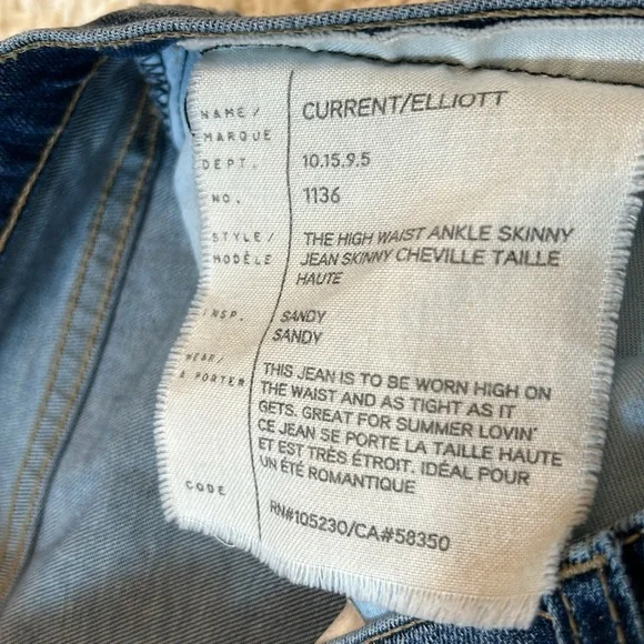 CURRENT/ELLIOT 29 distressed and speckled jeans with blown knees and soft denim - Picture 3 of 10